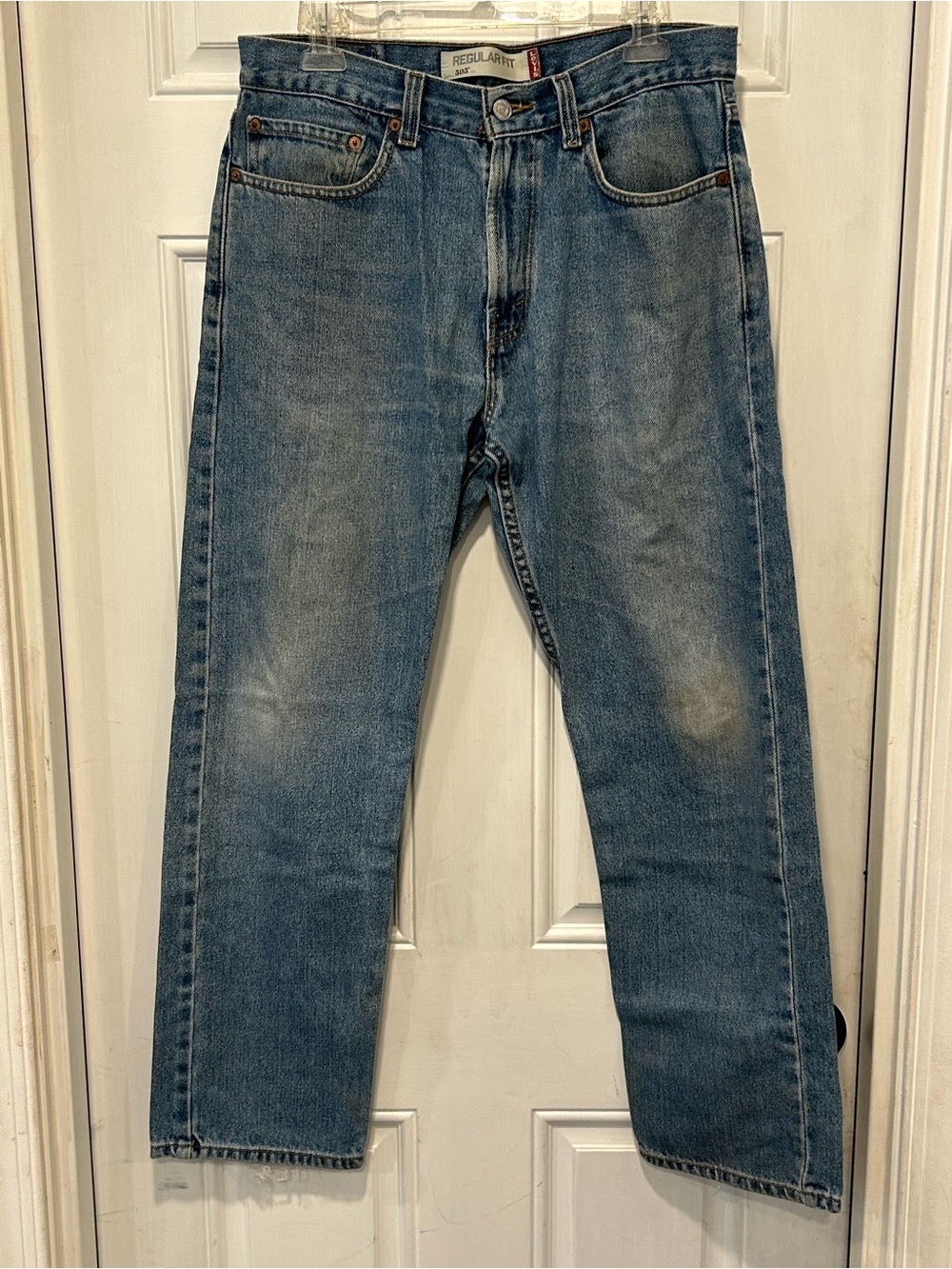 Levi's 505 Medium Wash Blue Jeans 33x30 Regular Fit Straight Leg Y2K 2004 VTG